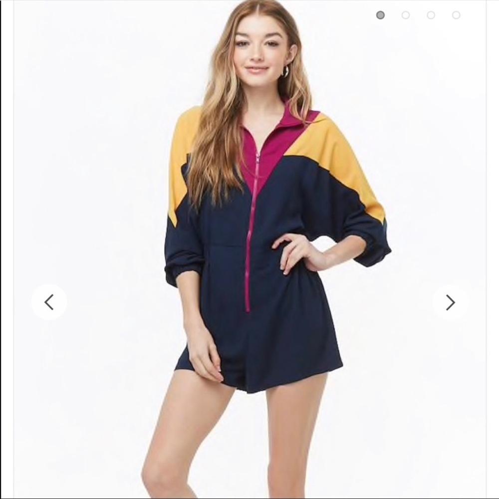 Zippered Colorblock Romper